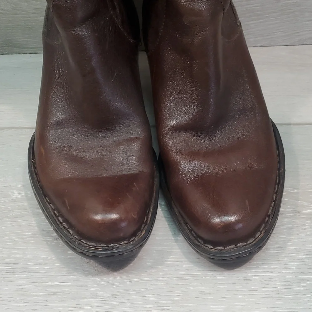 Born Women Leather Tall Heels Boots shoes s 6 - Picture 4 of 13